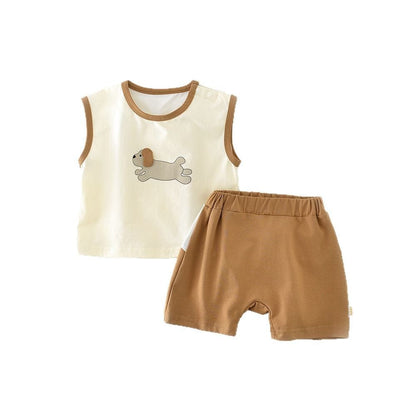 ノースリーブセットアップ ドッグタンクトップ+ショートパンツセットアップ 2点セット【mh0009602】