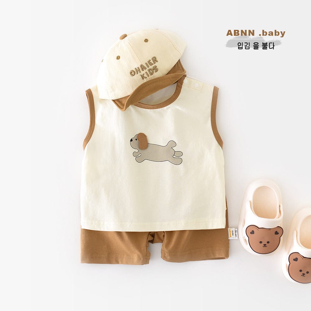 ノースリーブセットアップ ドッグタンクトップ+ショートパンツセットアップ 2点セット【mh0009602】