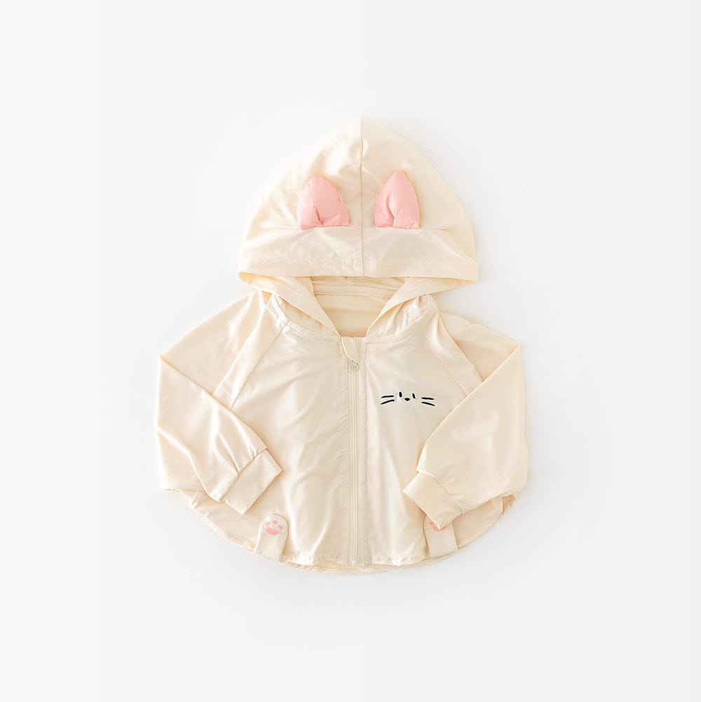 ショートコート・ジャケット・ジャンパー Beige / 73cm アニマル耳付きフーディポンチョブルゾン【mh0009601】