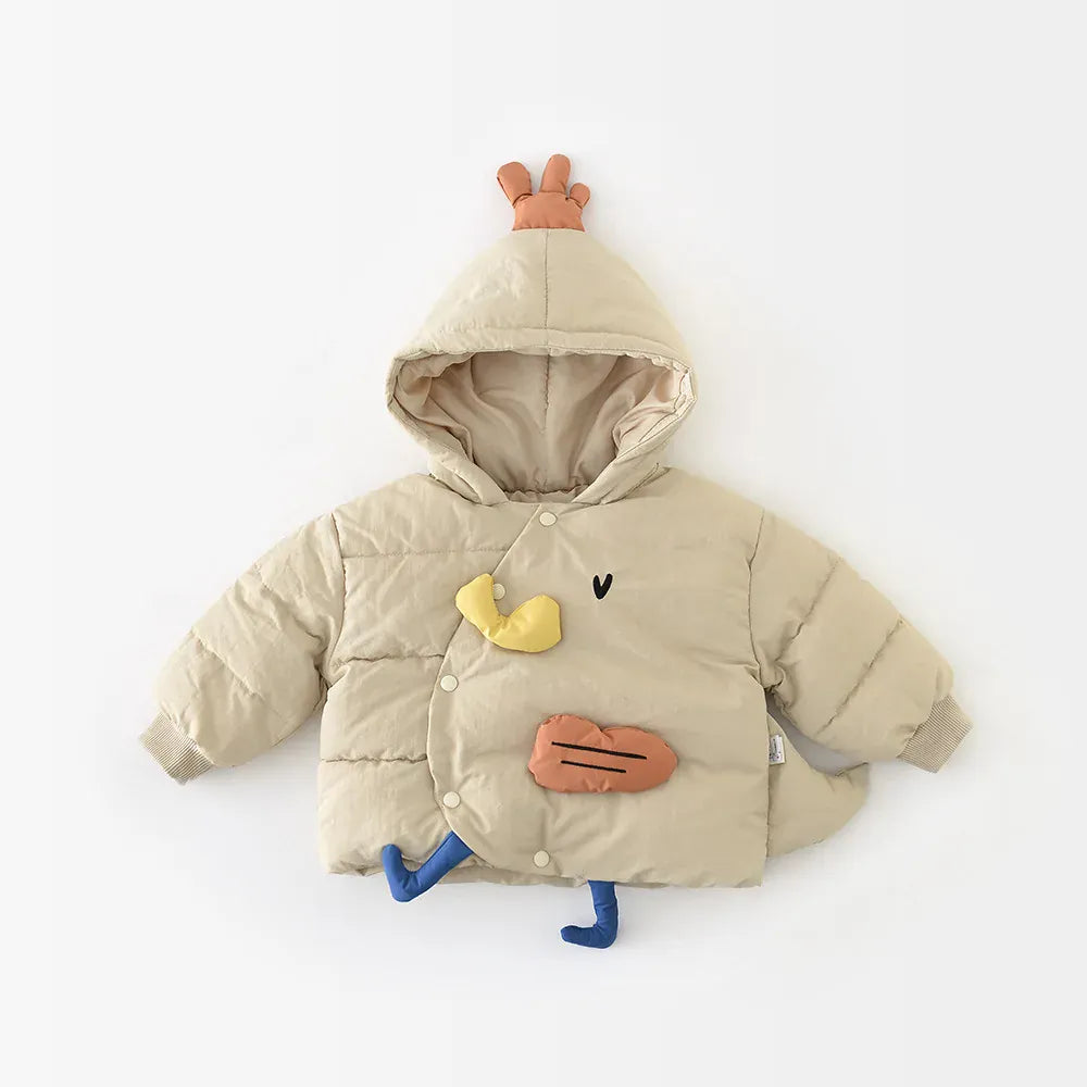 ショートコート・ジャケット・ジャンパー Beige / 9M  73CM ベビーキッズアウター あひるダックパッチワークフーディパデッドジャケットコート【mh0007843】