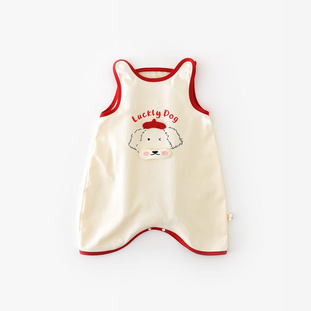 ノースリーブロンパース Beige / S ラッキードッグノースリーブロンパース【mh0009617】