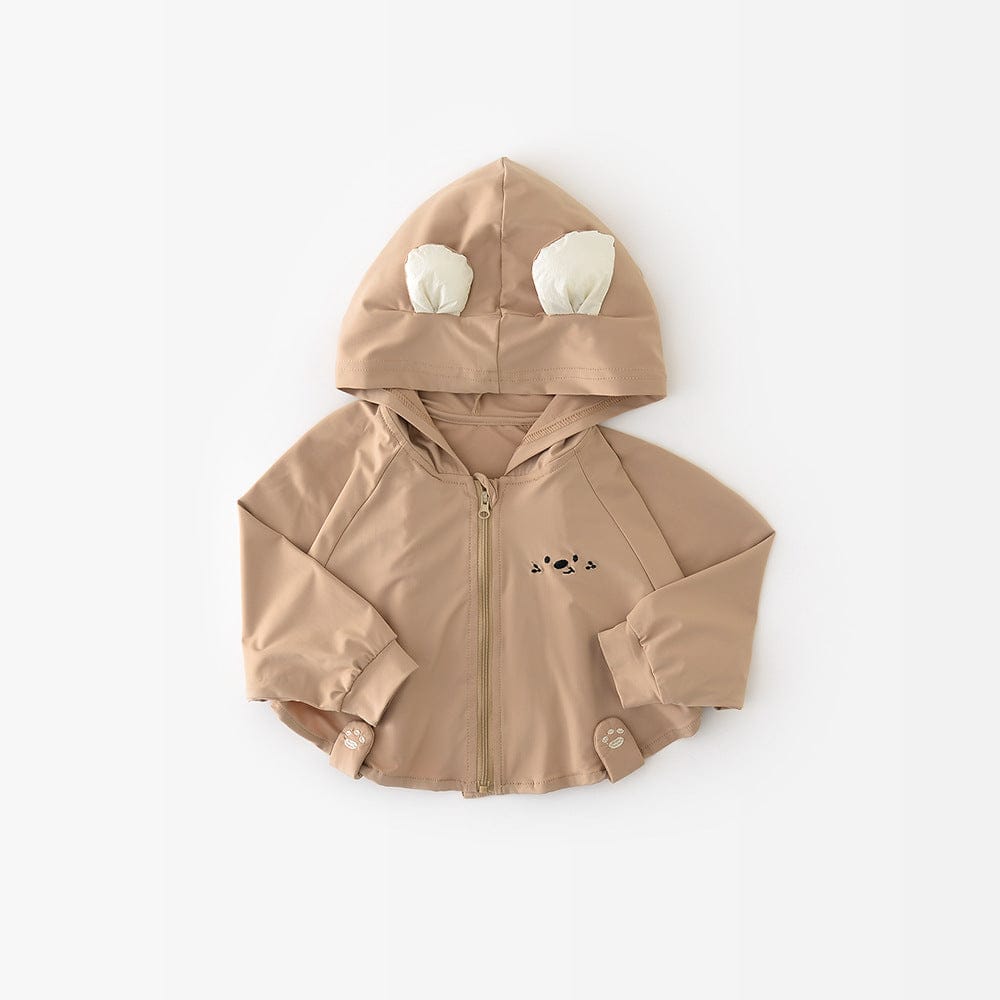 ショートコート・ジャケット・ジャンパー Coffee / 73cm アニマル耳付きフーディポンチョブルゾン【mh0009601】