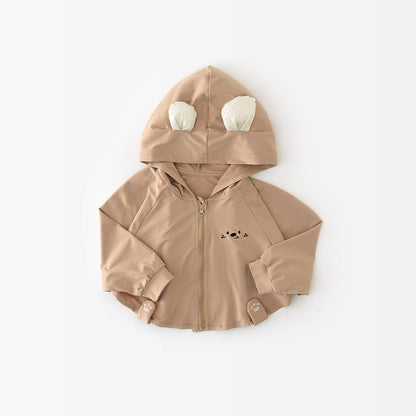 ショートコート・ジャケット・ジャンパー Coffee / 73cm アニマル耳付きフーディポンチョブルゾン【mh0009601】