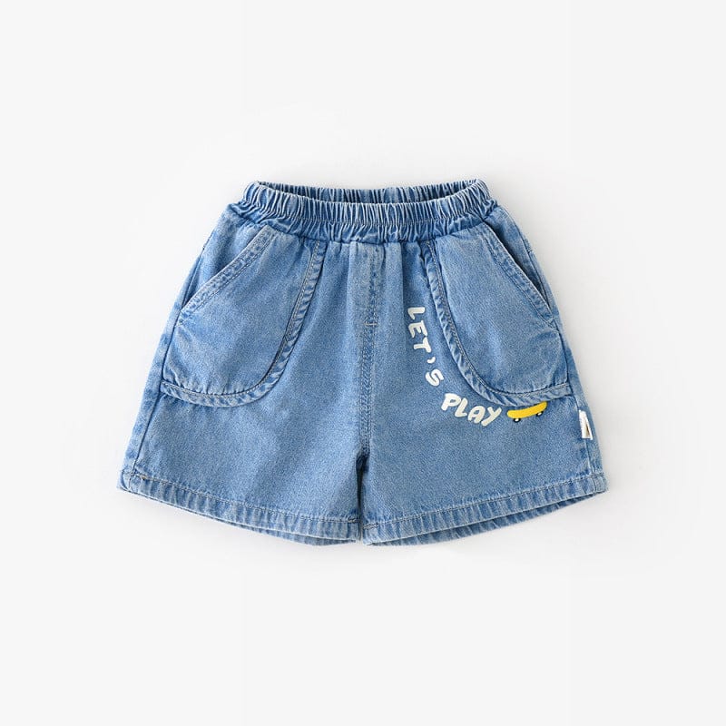 ハーフパンツ・ショートパンツ Denim Blue / 73cm スケボープリントデニムショートパンツ【mh0009610】