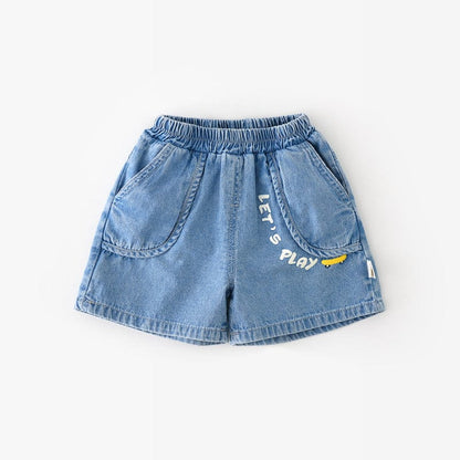 ハーフパンツ・ショートパンツ Denim Blue / 73cm スケボープリントデニムショートパンツ【mh0009610】
