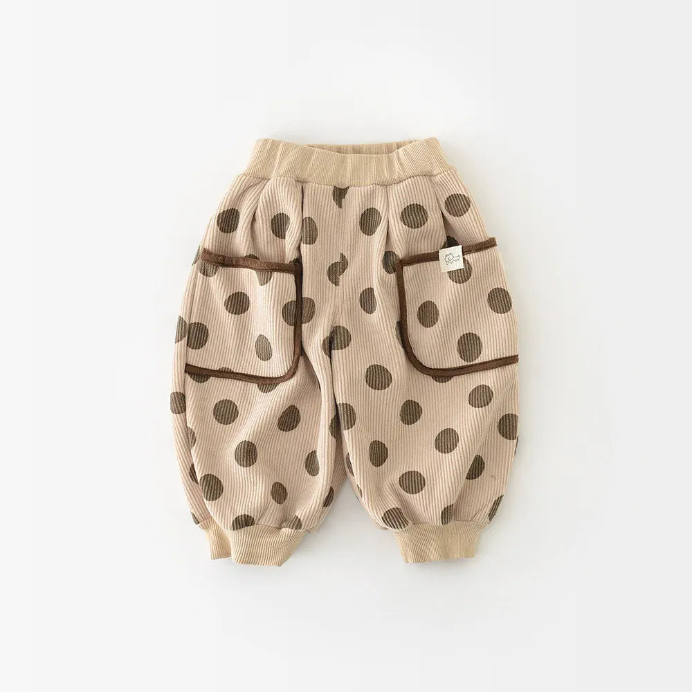 ロングパンツ・スウェットパンツ Dot / 9M  73CM ベビーキッズパンツ コーデュロイ裏フリースポケットロングジョガーパンツ【mh0007844】