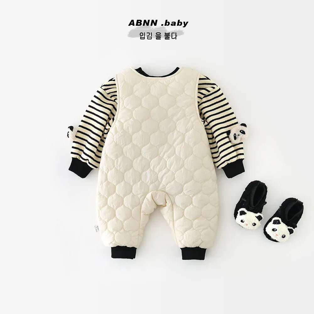 トレーナー・フーディ ベビートップス ボーダーパンダ裏フリース長袖スウェットシャツプルオーバー【mh0007794】