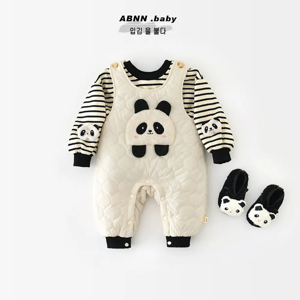 トレーナー・フーディ ベビートップス ボーダーパンダ裏フリース長袖スウェットシャツプルオーバー【mh0007794】