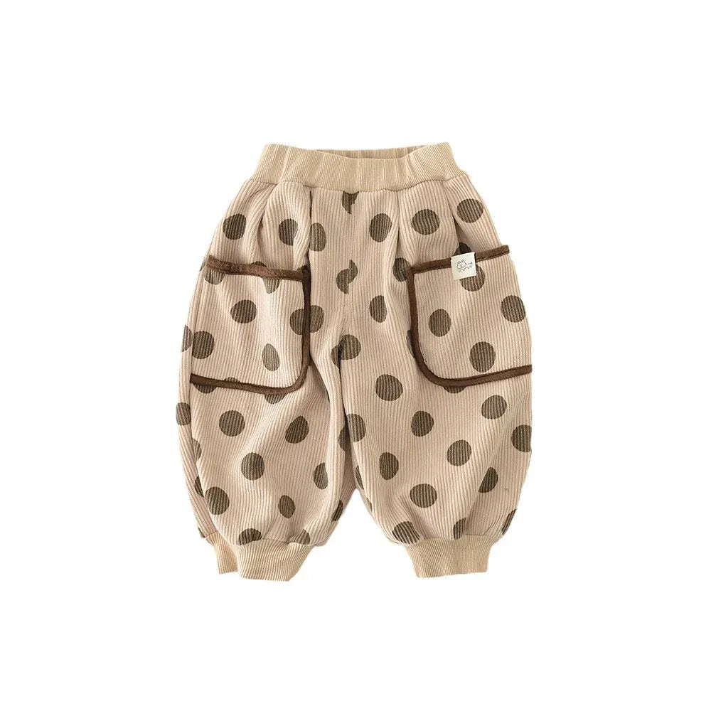 ロングパンツ・スウェットパンツ ベビーキッズパンツ コーデュロイ裏フリースポケットロングジョガーパンツ【mh0007844】