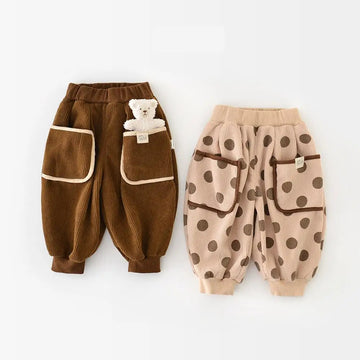 ロングパンツ・スウェットパンツ ベビーキッズパンツ コーデュロイ裏フリースポケットロングジョガーパンツ【mh0007844】