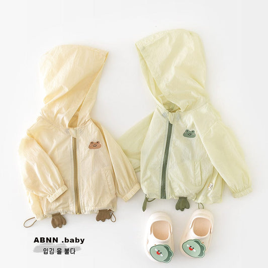 ショートコート・ジャケット・ジャンパー フーディ足つきアニマルウィンドブレーカー【mh0009598】