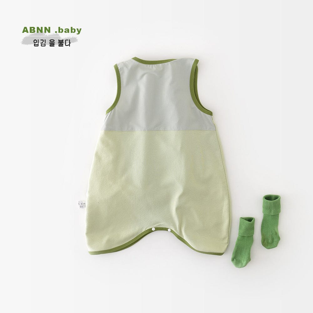 ノースリーブロンパース ディノ恐竜ノースリーブボディスーツ【mh0009603】