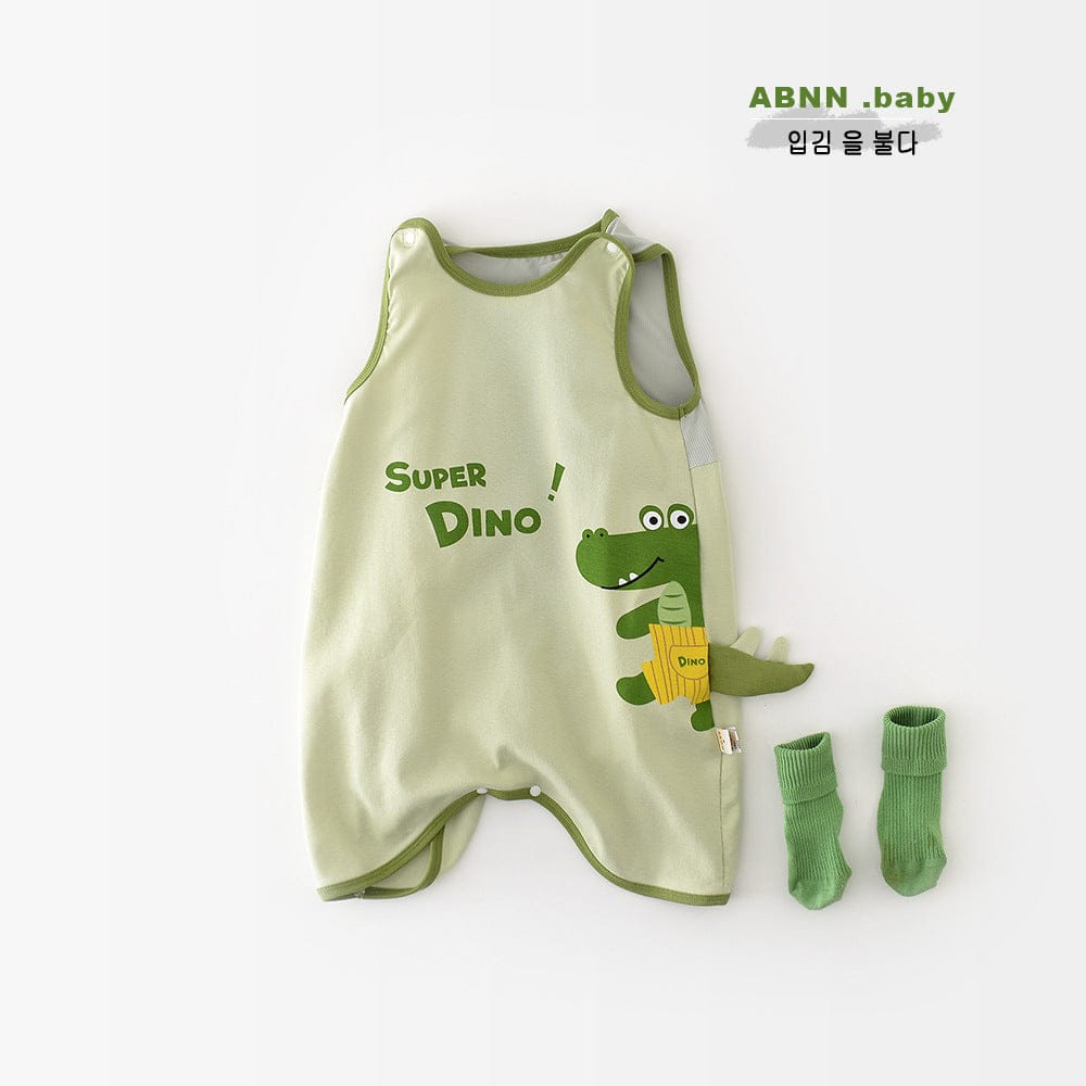 ノースリーブロンパース ディノ恐竜ノースリーブボディスーツ【mh0009603】
