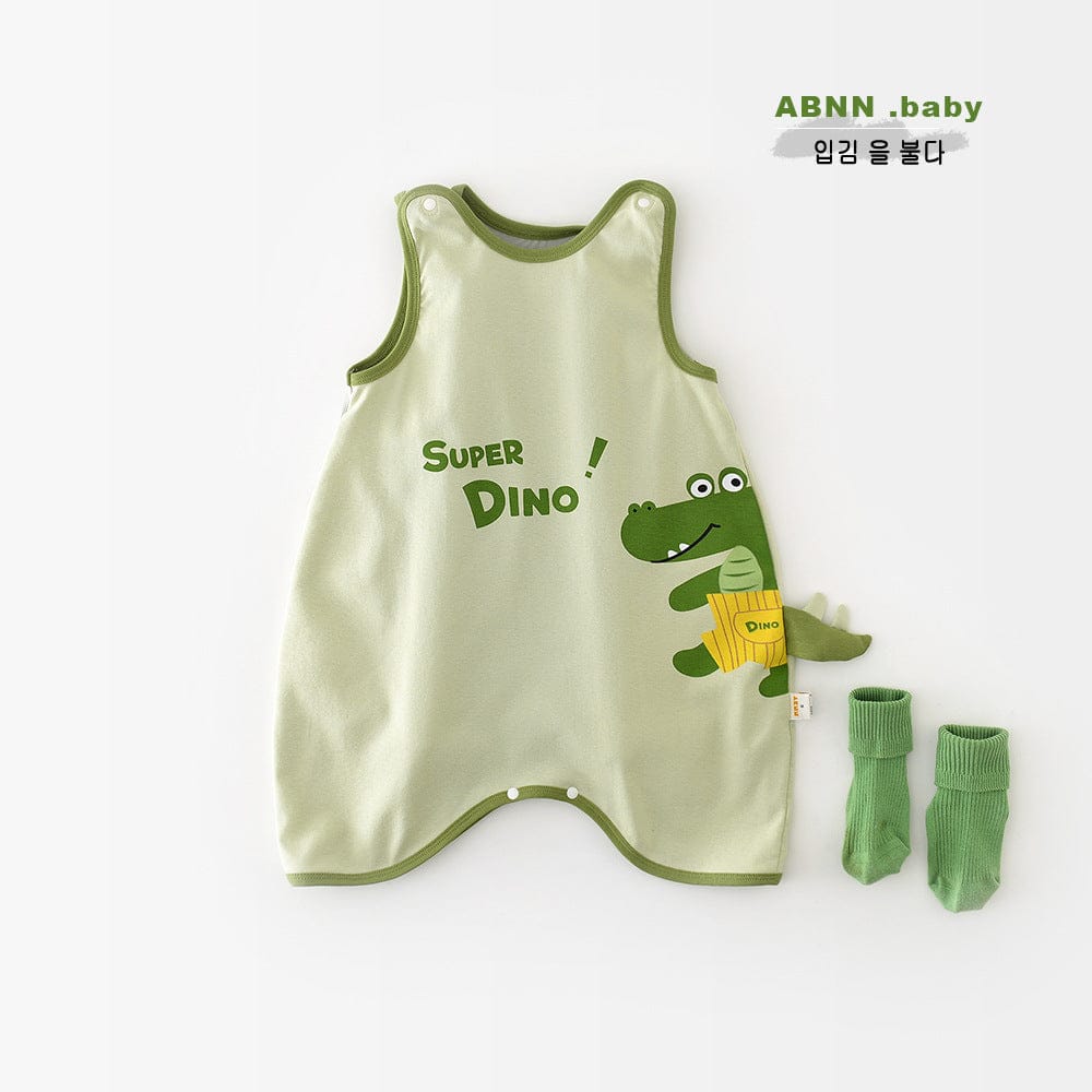 ノースリーブロンパース ディノ恐竜ノースリーブボディスーツ【mh0009603】
