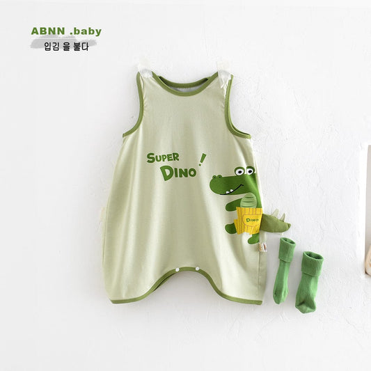 ノースリーブロンパース ディノ恐竜ノースリーブボディスーツ【mh0009603】