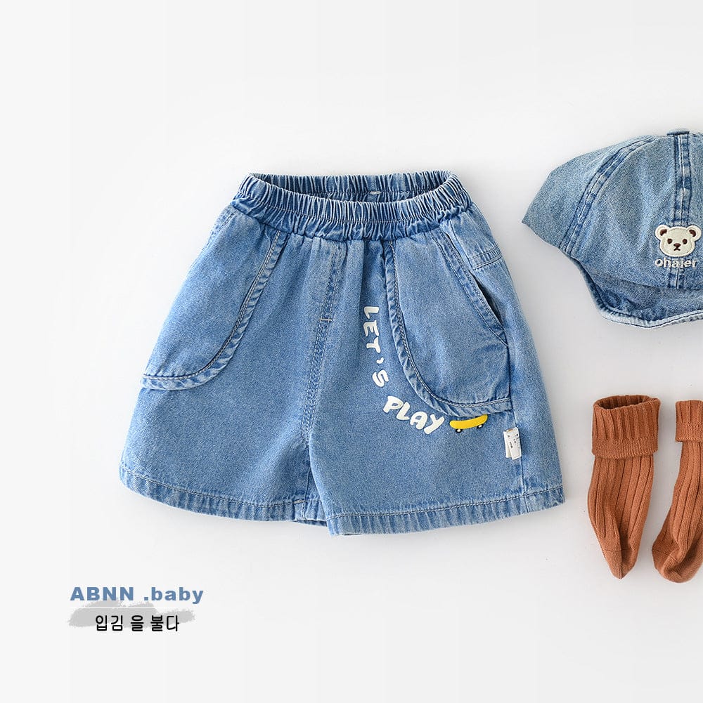 ハーフパンツ・ショートパンツ スケボープリントデニムショートパンツ【mh0009610】