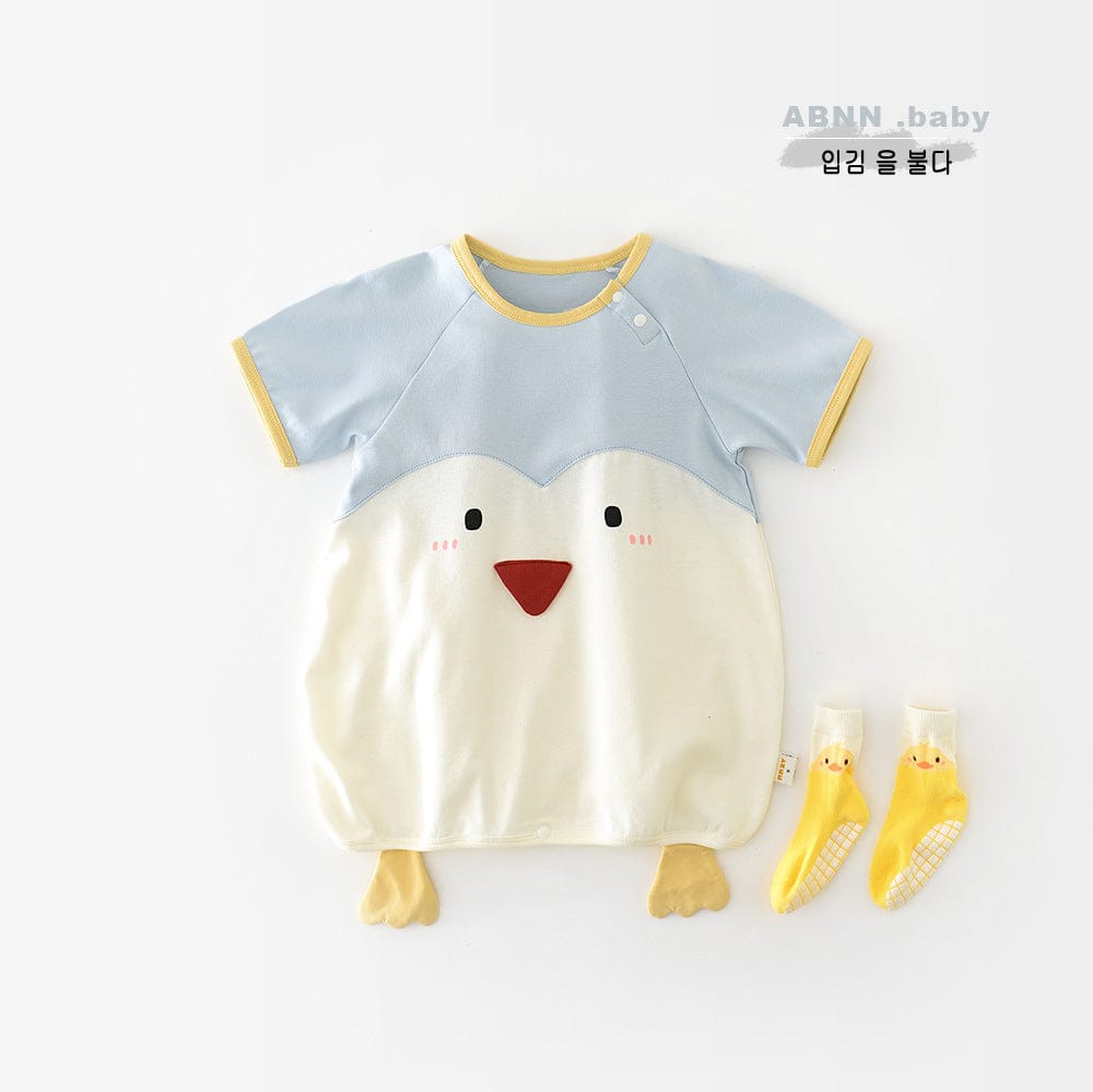 半袖ロンパース ひよこアップリケ半袖ロンパース【mh0009613】