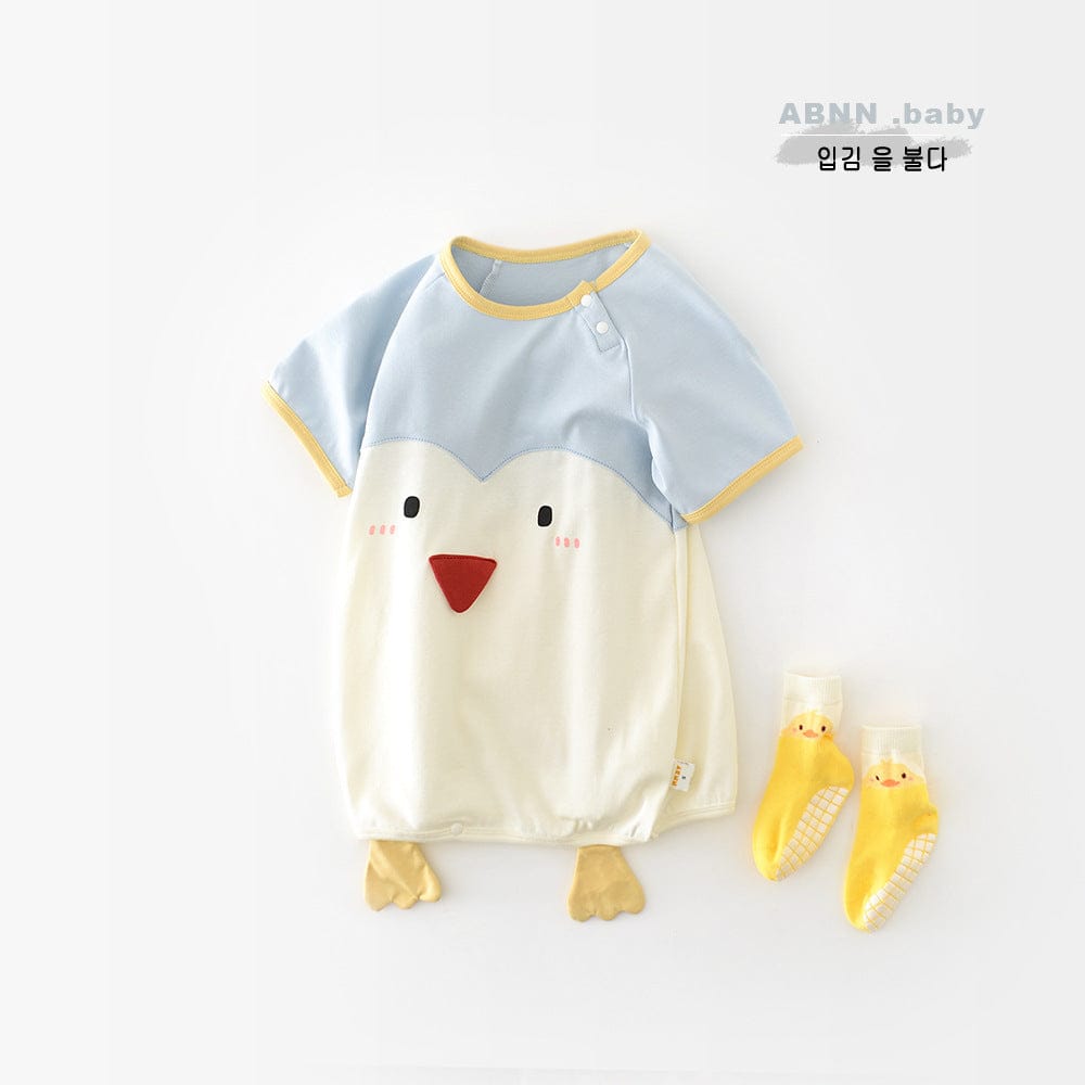 半袖ロンパース ひよこアップリケ半袖ロンパース【mh0009613】