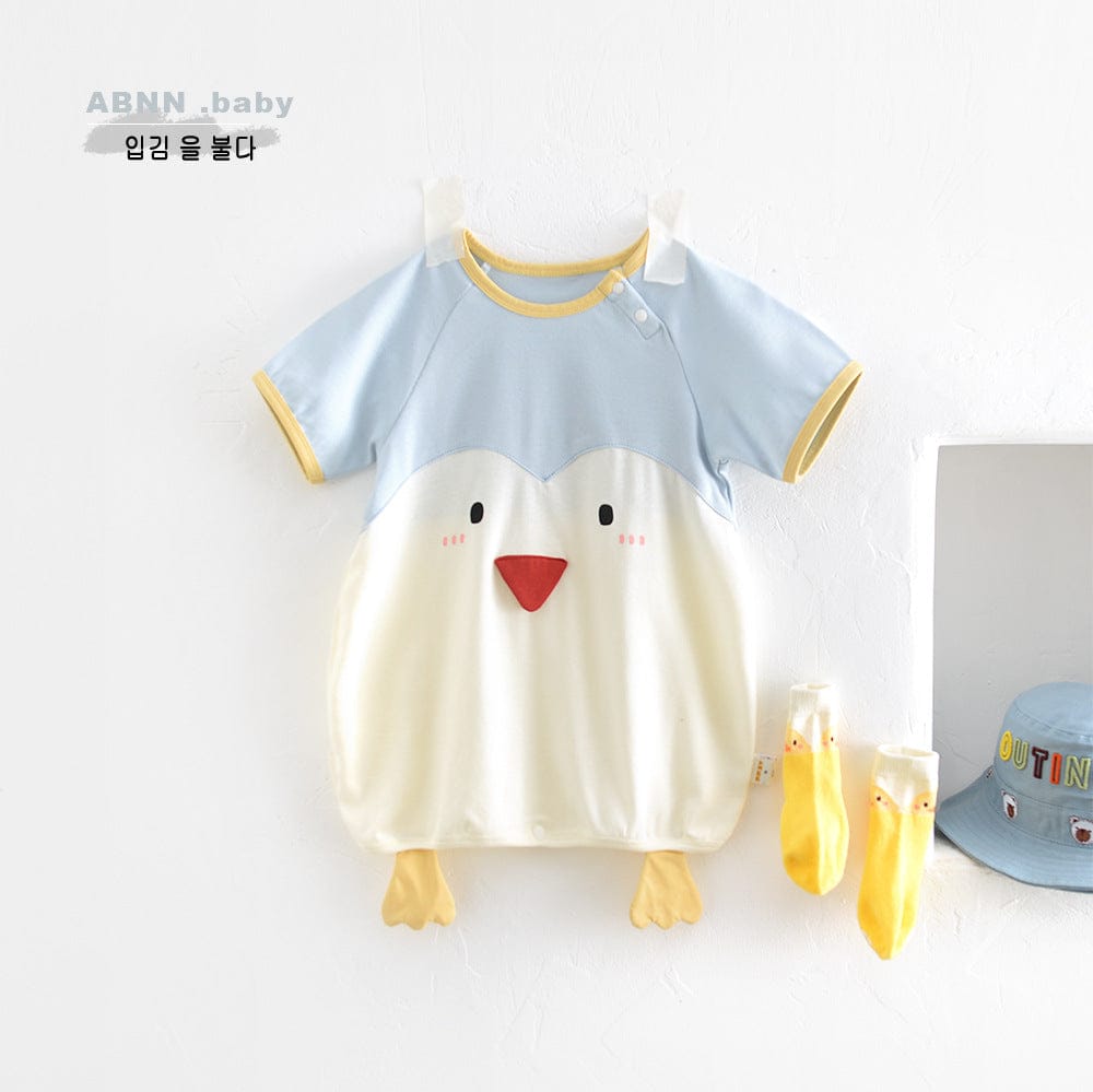 半袖ロンパース ひよこアップリケ半袖ロンパース【mh0009613】