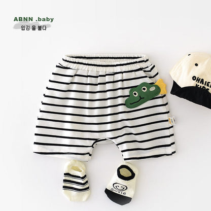 ハーフパンツ・ショートパンツ ボーダーサルエルショートパンツ【mh0009614】