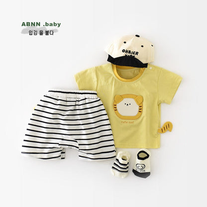 ハーフパンツ・ショートパンツ ボーダーサルエルショートパンツ【mh0009614】