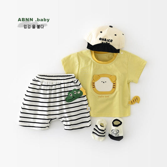 ハーフパンツ・ショートパンツ ボーダーサルエルショートパンツ【mh0009614】