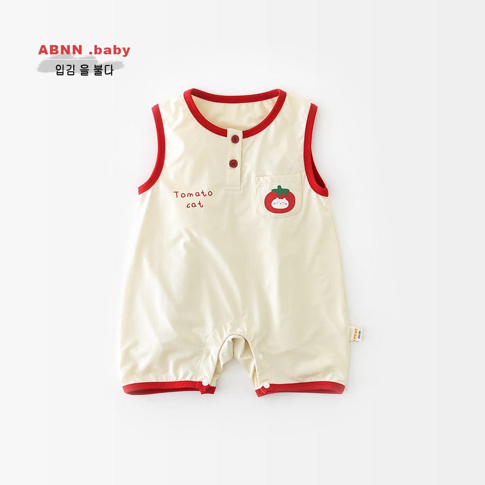 ノースリーブロンパース トマトねこノースリーブロンパース【mh0009616】