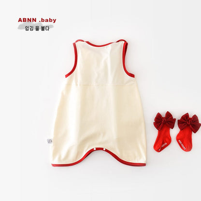 ノースリーブロンパース ラッキードッグノースリーブロンパース【mh0009617】