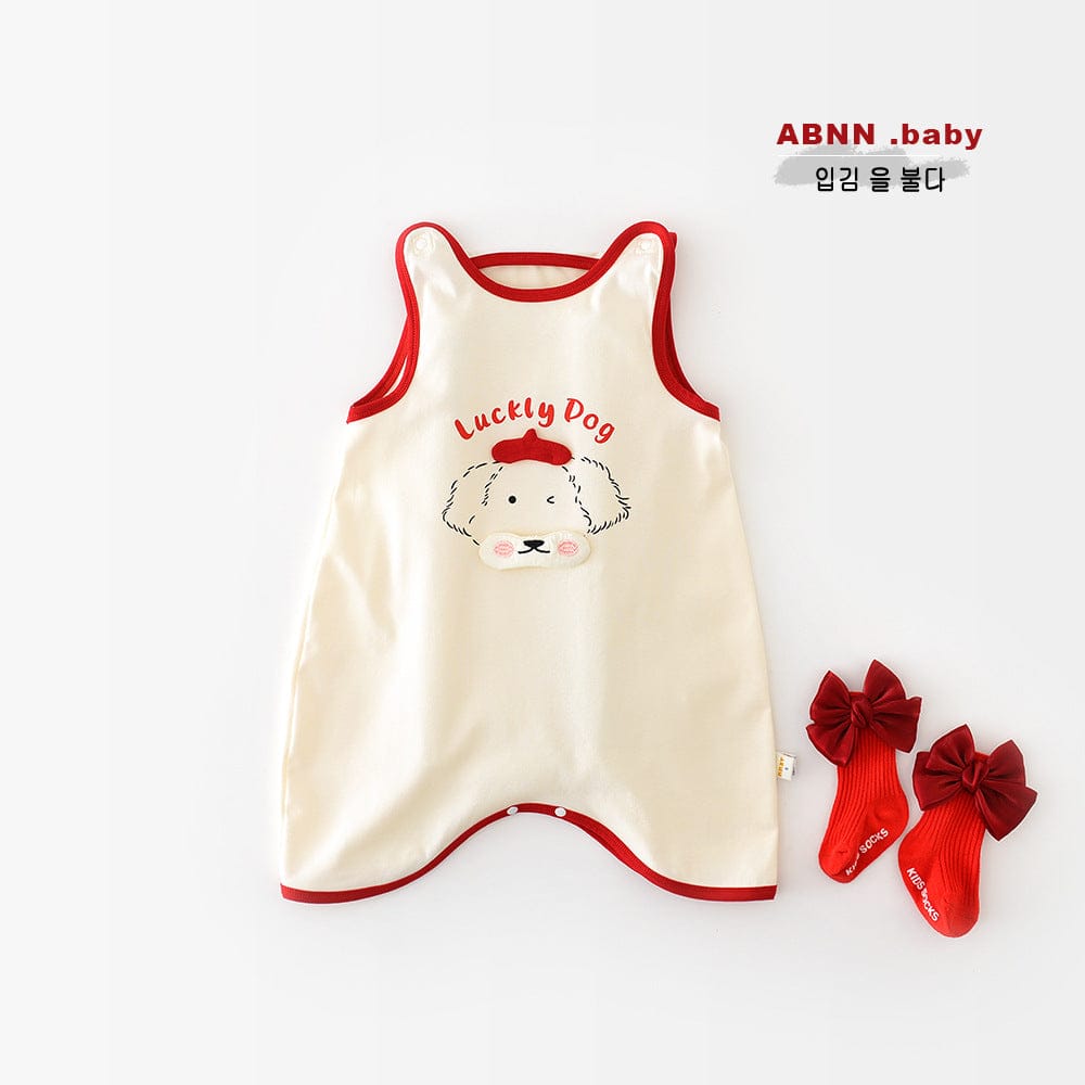 ノースリーブロンパース ラッキードッグノースリーブロンパース【mh0009617】