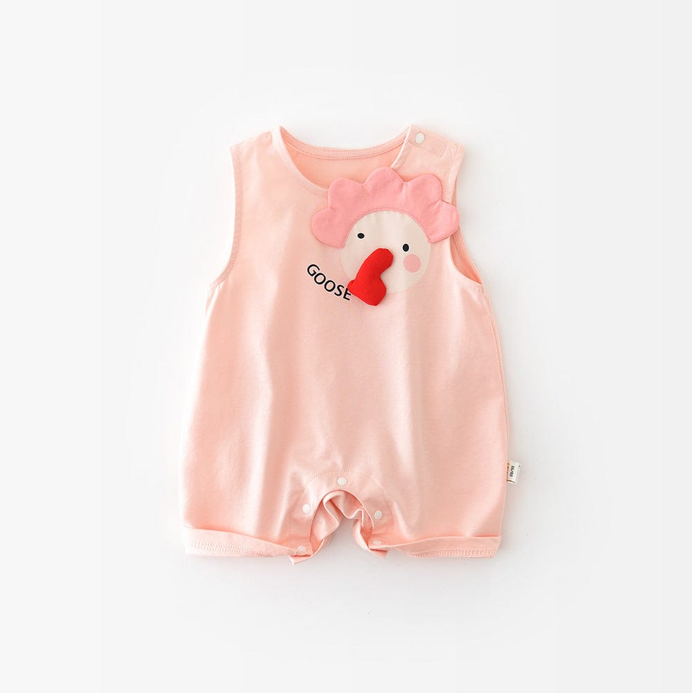 ノースリーブロンパース Pink / 66cm ぞうアップリケノースリーブロンパース【mh0009607】