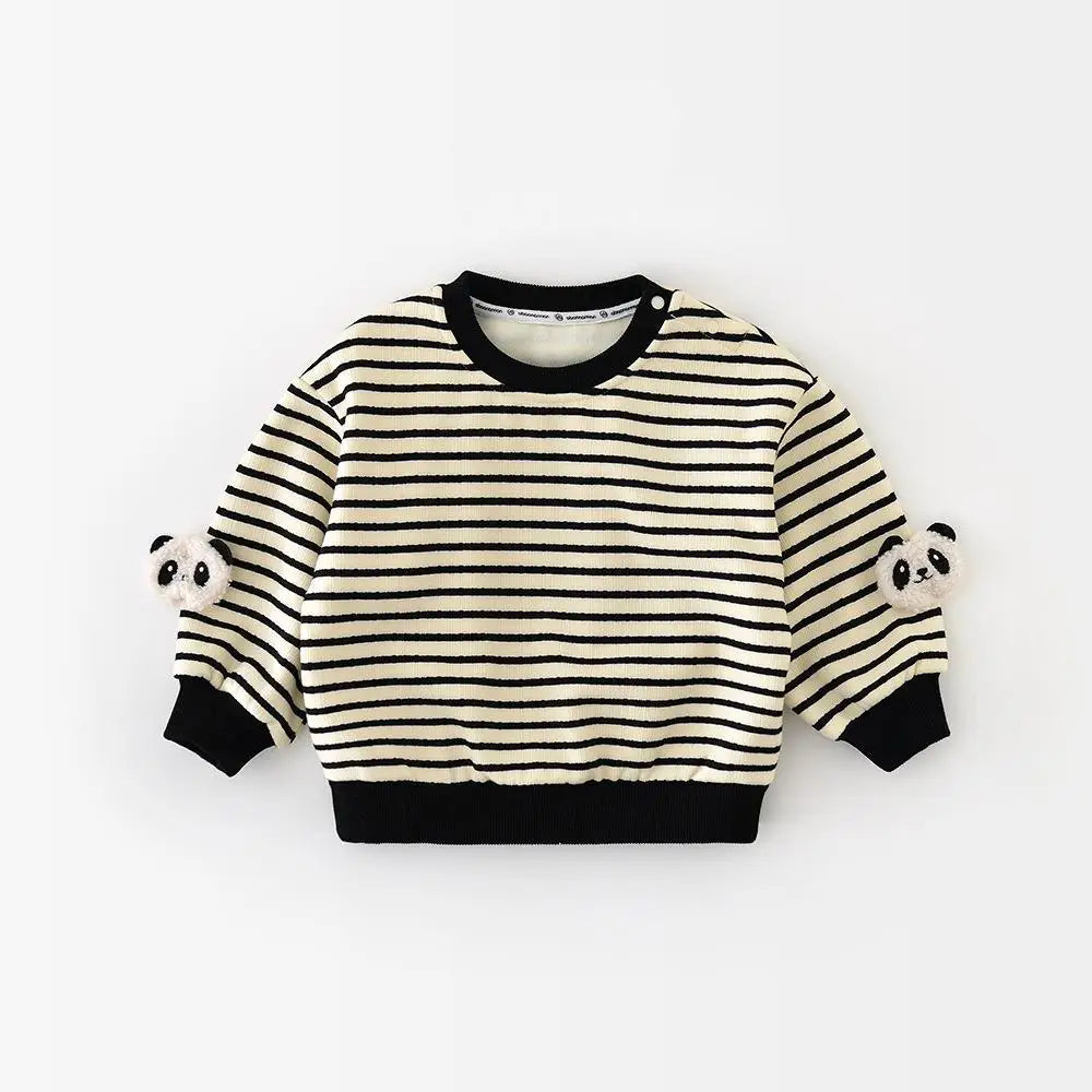 トレーナー・フーディ Stripe / 9M  73CM ベビートップス ボーダーパンダ裏フリース長袖スウェットシャツプルオーバー【mh0007794】