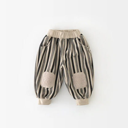 ロングパンツ・スウェットパンツ Stripe / 9M  73CM ベビーキッズパンツ ストライプ/無地膝あてパッチワークロングルーズジョガーパンツ【mh0007822】