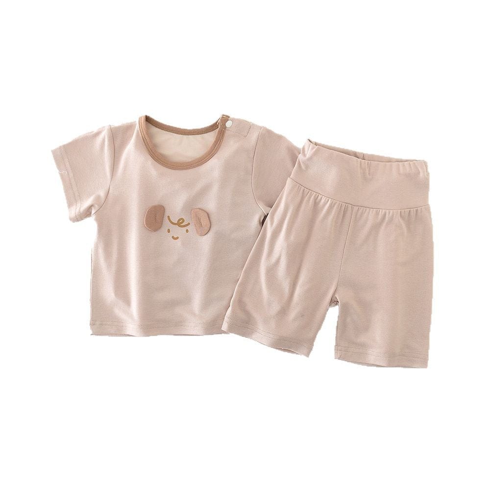 半袖セットアップ アニマルアップリケ半袖Tシャツ+ショートパンツセットアップ 2点セット【mh0009612】