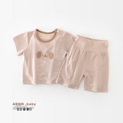 半袖セットアップ アニマルアップリケ半袖Tシャツ+ショートパンツセットアップ 2点セット【mh0009612】