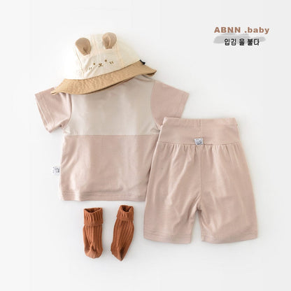 半袖セットアップ アニマルアップリケ半袖Tシャツ+ショートパンツセットアップ 2点セット【mh0009612】