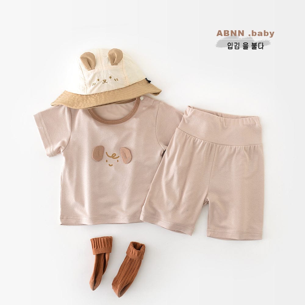 半袖セットアップ アニマルアップリケ半袖Tシャツ+ショートパンツセットアップ 2点セット【mh0009612】