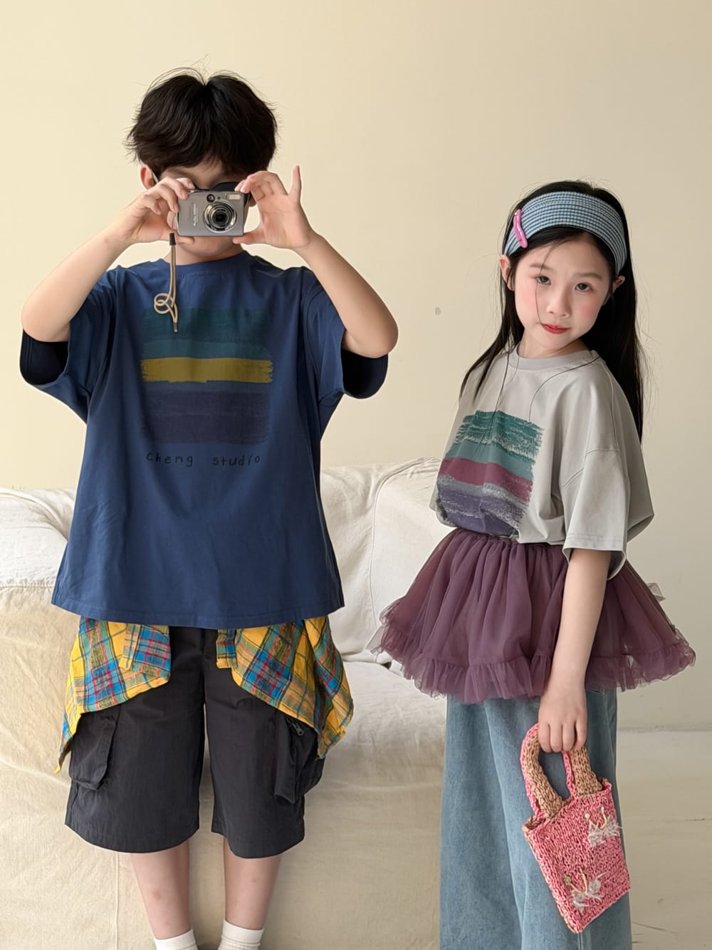 Abstract Artistic Painting Printed Tee ニュアンスアート 半袖Tシャツ【mh0013516】 KUMAI.KIDS 半袖Tシャツ