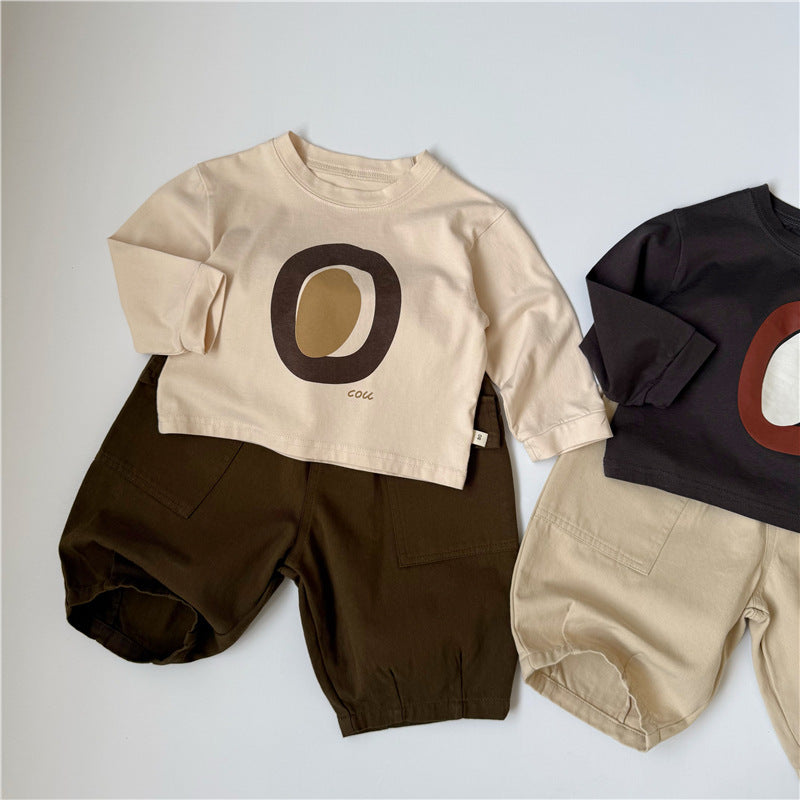 Abstract Geometric Print Long Sleeve T 北欧風 幾何学プリント 長袖Tシャツ【mh0012273】 GL-Kids