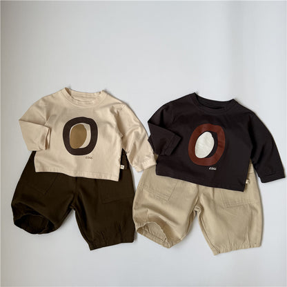 Abstract Geometric Print Long Sleeve T 北欧風 幾何学プリント 長袖Tシャツ【mh0012273】 GL-Kids