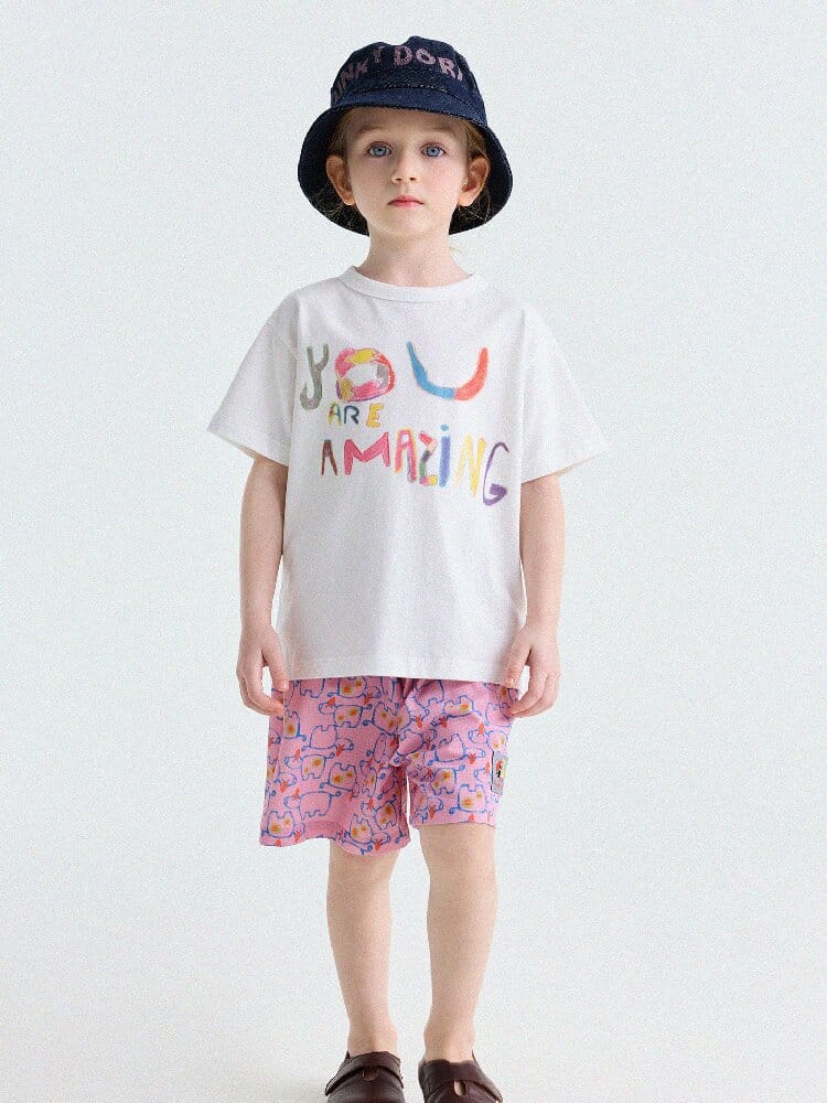 Abstract Line Quick-Dry Shorts ワッペン ハーフパンツ【mh0013197】 yunerma ハーフパンツ・ショートパンツ