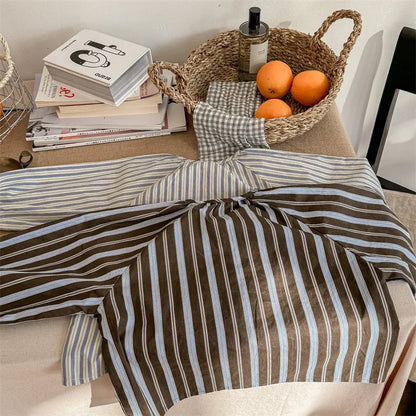 長袖シャツ・ブラウス キッズトップス ストライプ 長袖シャツ チュニックブラウス コーヒー/ベージュ/2カラー【mh0003943】