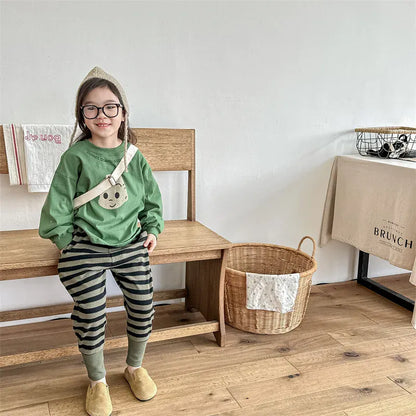 ロングパンツ・スウェットパンツ キッズパンツ ボーダー スウェットパンツ ジョガーパンツ 2カラー【mh0004837】