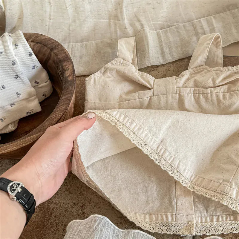 タンクトップ・キャミソール・ノースリーブトップス キッズトップス ノースリーブ リボンブラウス チェック/無地 2カラー【mh0005925】