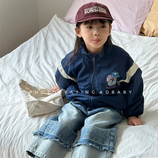 ショートコート・ジャケット・ジャンパー キッズアウター ジャンパー ウィンドブレーカー ジッパージャケット 2カラー【mh0006580】