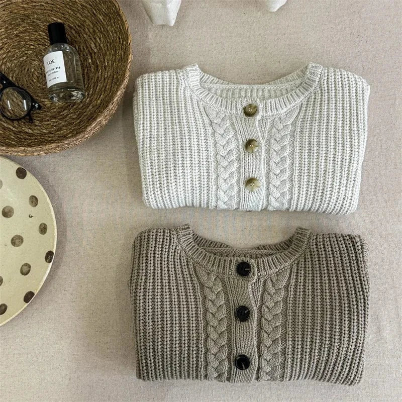 カーディガン・パーカー キッズカーディガン ニット ルーズジャケット 2カラー【mh0006604】