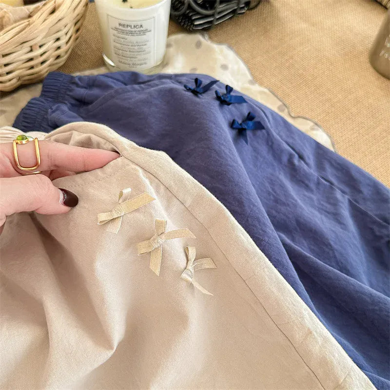 ロングパンツ・スウェットパンツ キッズパンツ 裾フリルワイドルーズクロップドパンツ 2カラー【mh0006851】