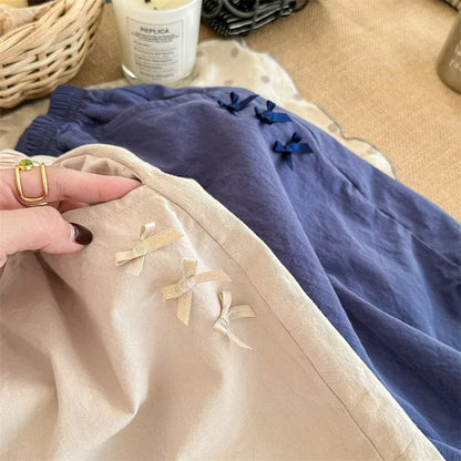 ロングパンツ・スウェットパンツ キッズパンツ 裾フリルワイドルーズクロップドパンツ 2カラー【mh0006851】