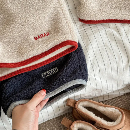 長袖セットアップ キッズセットアップ 2点セット スタンドカラーボアフリーススウェットシャツ+ショートパンツ【mh0007766】