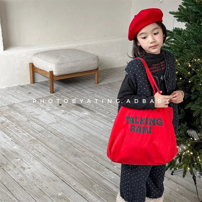 ノースリーブセットアップ キッズセットアップ 2点セット デニム/水玉ドットプリント裏ファーフリースベスト+ロングパンツ【mh0007932】