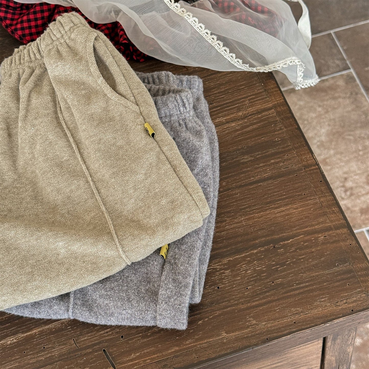 ノースリーブセットアップ ロゴ入りクロップドベスト+スウェットパンツセットアップ 2点セット【mh0010916】